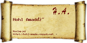 Hohl Amadé névjegykártya